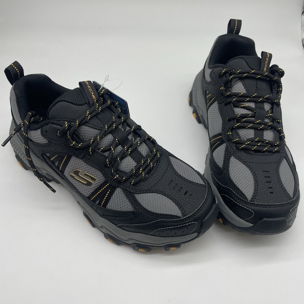 Skechers Stamina Upper Stitch Black Charcoal Memory Foam Men's‎ Size 7.5